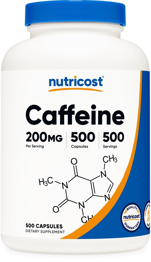 Nutricost Koffein piller, 200mg Per Servering (500 Caps)