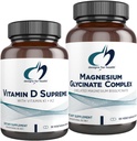 Designs for Designs for Health Magnesium Glycinate Complex (60 kapsler) & D-vitamin Supreme (30 softgel) - Høj Absorption Magnesium med 5000 IE D3- vitamin og vitamin K2 / K1 - ben, immun & mood