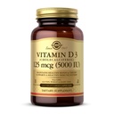 Solgar vitamin D3 (Cholecalciferol) 125 mcg (5000 IE), 120 Vegetabilske kapsler - Hjælper bevare sunde knogler & tænder - immunsystem support - ikke-GMO, Gluten fri, Dairy Free, Kosher - 120 Servere