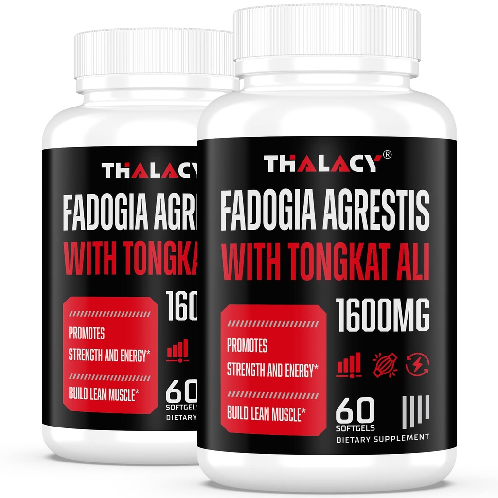 1600mg Fadogia Agrestis Tongkat Ali Supplement, Fadogia Agrestis Extract for Mænd med Ashwagandha - Maksimal styrke, 120 Softgels