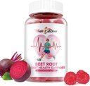 Beet Root Gummies - Beets Chewables for Heart & Circulations Support Nitroxide Energy Boost, Sugar Free Beet Gummies Supplement for Blodtryk med vitamin C D B12 Grapefrugt Coenzym Q10 60ct
