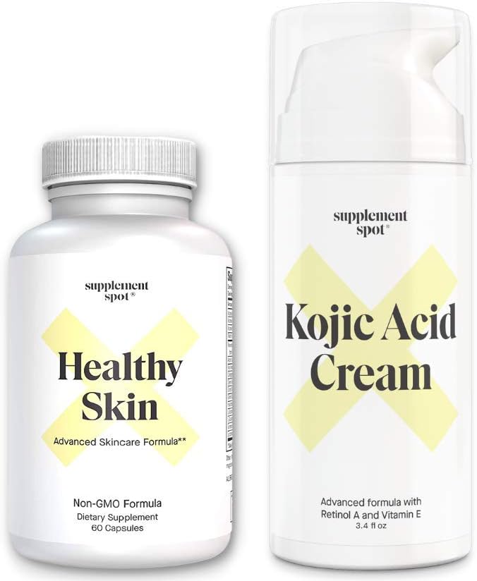 Bundle: Sund hud Anti- Aging Supplement og Kojic syre ansigt creme