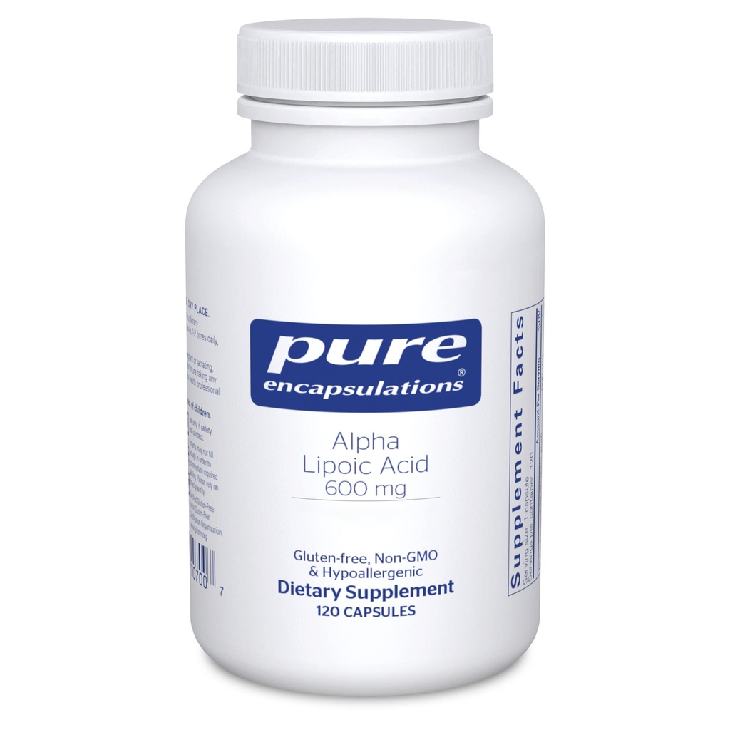Rene indkapslinger Alpha lipoinsyre 600 mg - ALA supplement til leverstøtte, antioxidanter, nerve sundhed, cardiovaskulær sundhed & kulhydrat support - Premium Alpha liposyre - 120 kapsler