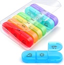 AIMI Ugentlig Pill Organizer 3 gange om dagen, Stor 7 dages Pill Box 3 gange om dagen med separat Container, Bærbar Pill sag for medicin, vitaminer, fiskeolie og kosttilskud
