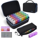 Månedlig Pill Organizer 3X en dag med Portable 7-Day Travel Medicine Organizing Bag, Stor Pill Box med 32 daglige afdelinger, 30 dag Pill sag Medicine Organizer for Vitamin, Supplement og Medicin