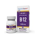 Superior Source No Shot Methylcobalamin B- 12 5000 mcg - Vitamin B- 12 til støtte for energiproduktion, hjerne sundhed & samlede wellness - Sublinguale tabletter til hurtig absorption - 60 opløselige tabletter