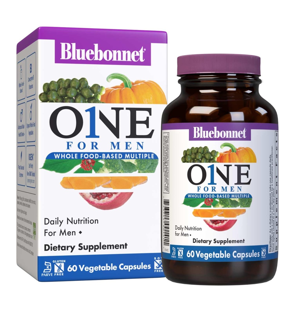 Bluebonnet Nutrition Mænd er en vegetabilsk kapsel, hele fødevarer Multiple, K2, Organic, Energy, Vitality, Non- GMO, Gluten, Soy & Milk Free, Kosher, 3 Måned Supply, 90 Greve