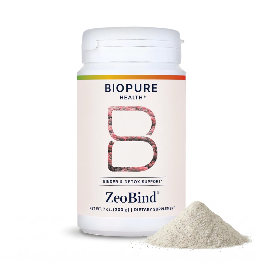 BioPure ZeoBind - 100% Natural Mineral Blend of Clinoptilolite and Mordenite Powder that Detocies and Cleanses The Body to Support Immunity, Gastrointestinal Health, and Microbiome Balance - 200g
