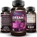 Drøm naturlig søvn supplement til voksne - Afslappende søvn, vågn restaureret - Ikke-Vanit dvalestøtte kapsler fri for sukker, kulhydrater - Melatonin, Magnesium, 5htp, L- Theanin, GABA- Non- GMO 60 Sovepiller