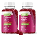 Viteey Collagen Gummies med Biotin Gummies til hår hud og negle Vitaminer - Biotin og Collagen Kosttilskud til kvinder & mænd - Vegan, Gluten- Free - 120 Greve