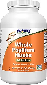 Now Foods Supplements, Whole Psyllium Huss, Granule, Non- GMO Project Verified, Opløselig Fiber, 12 -Ounce