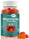 Maxi sundhed 1mg Melatonin Gummies - Kids Melatonin Chewables med naturlige Cherry & Orange Flavor - Adult and Baby Sleep Support to Support Rastful Nights (60 Greve)