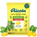 Ricola Sugar Free Lemon Mint Herbal Hoste suppressant Hals Drops, 105ct Bag
