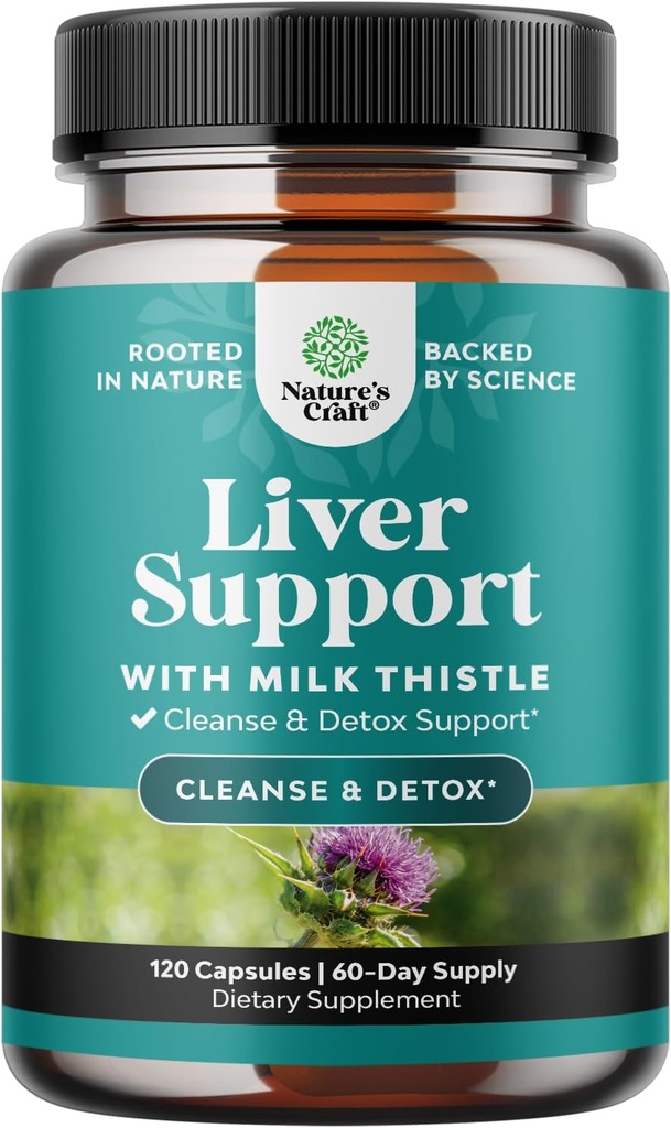 Lever rense Detox & reparation 120 kapsler - Urte leverstøtte Mælk tidsel supplement - Silymarin mælk tidsel kosttilskud med Mælkebøtte rod, Cholin, Beetroot & Artichoke ekstrakt