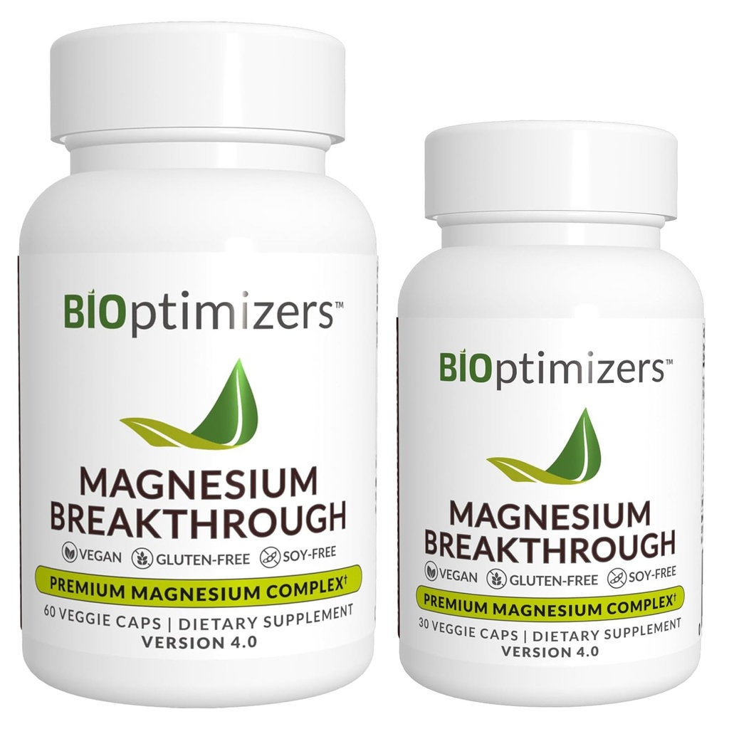 Magnesium Gennembrud Supplement 4.0 - har 7 former for Magnesium: Glycinat, Malat, Citrat og mere - Natural Sleep and Brain Supplement - 90 Kapsler