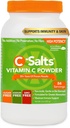 C- Salte C-vitamin pulver supplement - 100% Pure High Dosis Buffered C-vitamin pulver til immunforsvar - Økologisk, sukkerfri, Vegan, Non- GMO, Stomach- Friendly, Original 8 oz