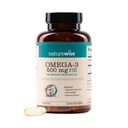 NatureWise Omega 3 Fish Oil - 500 mg per pille - EPA & DHA - Immunstøtte, Hjerne Sundhed & Optimal Wellness - Gluten og Soy Free, Non- GMO - 90 Softgels [3- Måned Supply]