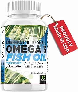Omega 3 Fish Oil 2000mg HØJT Potency 800mg EPA DHA 600mg BURPLESS Supplement Non GMO Omega 3 Fedtsyretilskud HØJDOSE Fish Oil for Dogs Cats Humans Made in USA