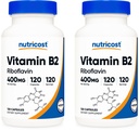 Nutricost vitamin B2 (Riboflavin) 400mg, 120 kapsler (2 flasker)