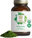 PURE SYNERGY Organic Barley Grass Juice Powder # 124; Chlorophyll-Rich Green Powder # 124; Organic Cold- Pressed Barley Grass # 124; for Energi, Detox, og fordøjelsesstøtte (5.3 oz.)