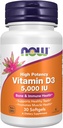 NOW Supplements, Vitamin D3 5,000 IU, High Potency, Structural Support*, 30 Softgels