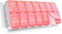 TookMag Ugentlig Medicin Pill Organizer 2 gange om dagen, Easy Fyld AM PM Pill Box, Stor kapacitet Quick- Refill 7 dages Pill Cases for Pills / Vitamin / Fish Oil / Supplements (Patent Registreret)