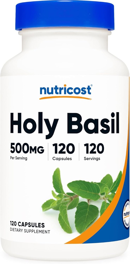 Nutricost Holy Basilikum Kapsler 500mg, 120 Vegetariske Kapsler - Gluten Free, Non- GMO