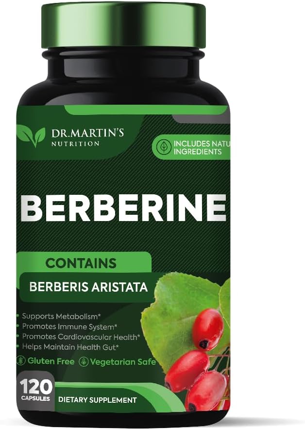 Potent 1200mg Berberine Supplement: 124; 120 Kapsler: 124; Berberine HCL For Glucose Metabolisme: 124; Understøtter sund vægthåndtering, sundt immunsystem: 124; Forbedrer kardiovaskulær og gastrointestinal sundhed
