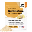 Komplementering Gut Nurture Prebiotic + Postbiotic Superfood Powder for Leaky Gut Reparation, Probiotika til fordøjelse - Ingefær Root - 30 Servere