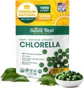 Sunlit Best USDA Organic Premium Chlorella Tablets 1000 Count 124; 100% Pure Chlorella Superfood supplement High in Protein, Chlorophyll, Vitaminer, & Minerals