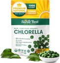 Sunlit Best USDA Organic Premium Chlorella Tablets 1000 Count 124; 100% Pure Chlorella Superfood supplement High in Protein, Chlorophyll, Vitaminer, & Minerals