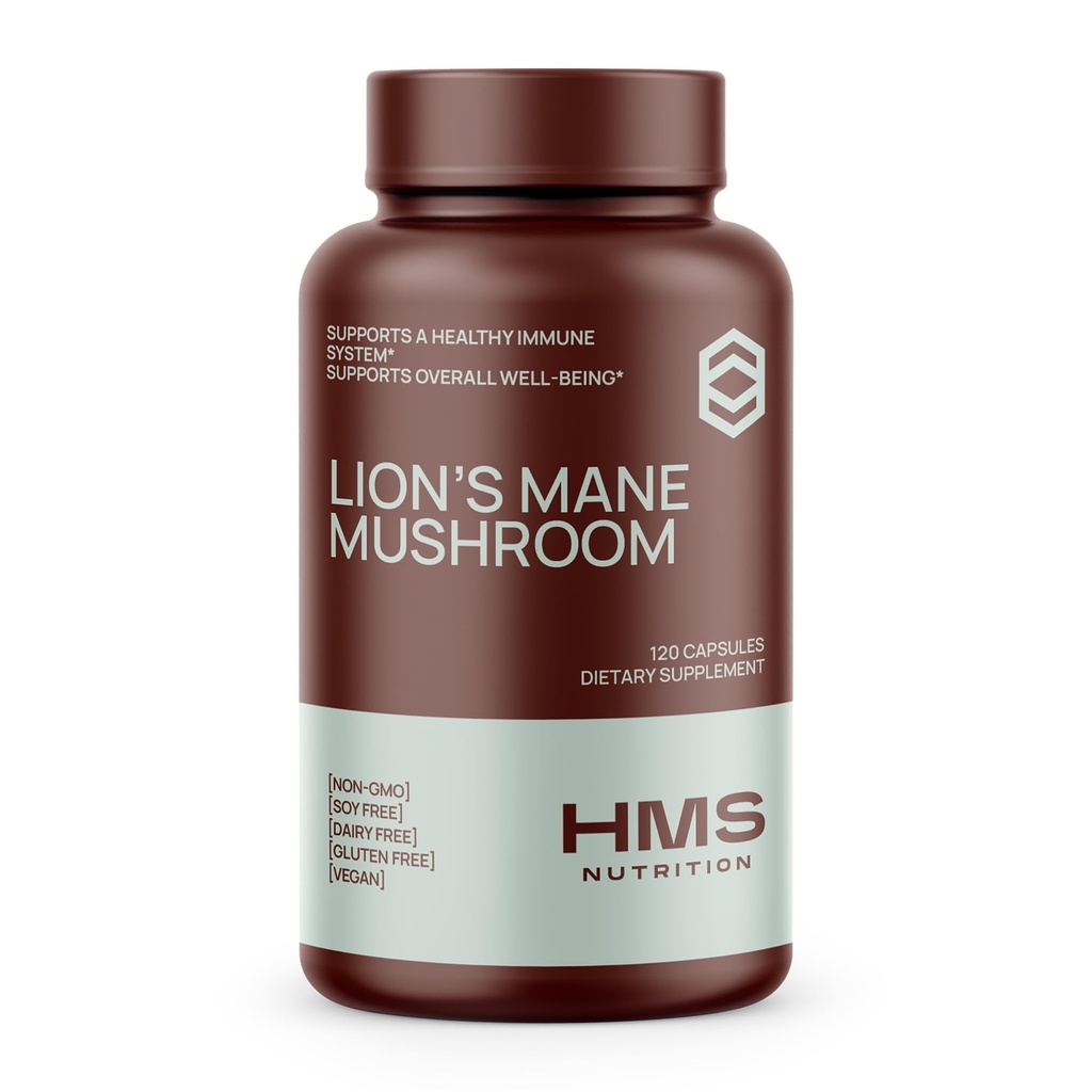 Lions Mane Supplement kapsler, Lions Mane Mushroom til immunforsvar, Memory & Focus supplement, 1000 mg per servering, Non- GMO Vegan, 120 Kapsler, 2 Måned Supply