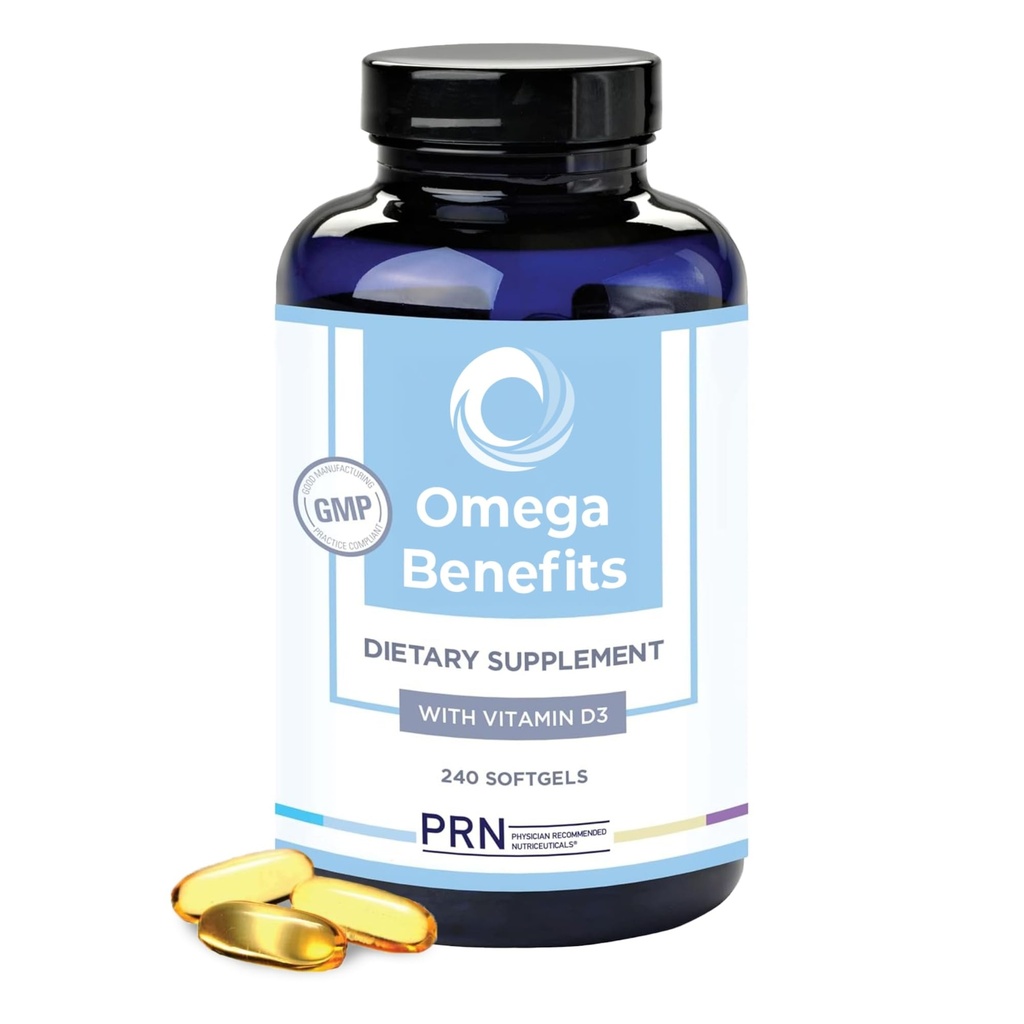 PRN Omega 3 Supplement - 240 Softgels, 60-Day Supply - Fish Oil Omega 3 Supplements with 1680 mg EPA & 560 mg DHA - rTG Omega-3 + Vitamin D for Skin, Joint, Brain, Eye & Heart Health