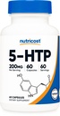 Nutricost 5- HTP 200mg, 60 vegetariske kapsler (5- Hydroxytryptophan) - Non- GMO & Gluten Free