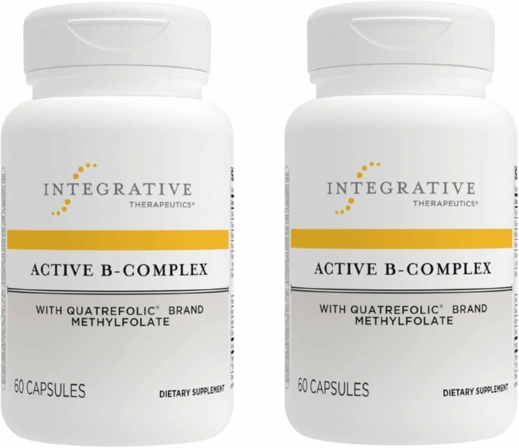 Integrativ terapi Active B- Complex - Cellular Energy & Heart Health Support med vitaminer B2, B6 & B12 * - Understøtter nervesystem & immunsystemer - Dairy- Free & Gluten- Free - 120 kapsler