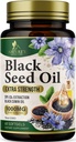 Black Seed Oil Softgels 1000mg - Premium Nigella Sativa Blackseed, Pure Natural Black Cumin Seed Oil & Antioxidant til hud & immunforsvar - Ikke GMO, Flasket i USA Supplement - 60 Softgels