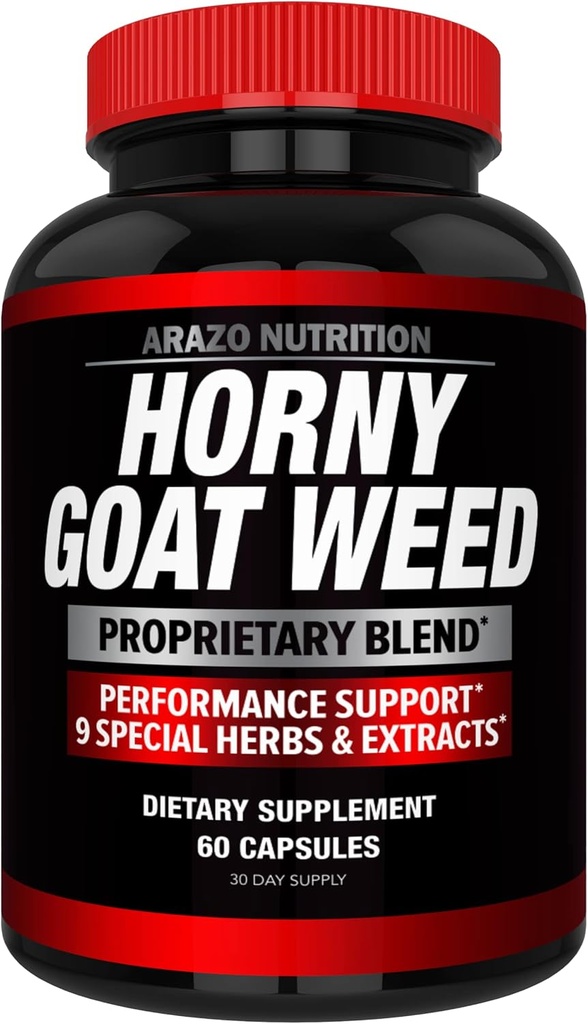 Arazo Nutrition Premium Horny Geat Weed Extract med Maca Root, Ginseng, Muira Puama og L- Arginin - for mænd og kvinder - 100% Pure Herbal Nutritional Supplement