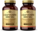 Solgar L- Glutamin 1000 mg, 60 tabletter (Pack of 2) - Natural Muscle Food - Promoves Gastrointestinal (GI) Health - Supports Brain Health - Non- GMO, Vegan, Gluten Free, Kosher - 60 Total Servering