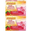 Emergen- C 1000mg C-vitamin pulver, med antioxidanter, B vitaminer og elektrolyter, C-vitamin Kosttilskud til immunforsvar, koffein fri drik mix, Raspberry Flavor - 60 Greve / 2 Måned Supply