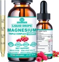 Triple Magnesium Complex, 500 mg Magnesium Glycinat, Citrate & Malate w. D3 K2 Vitamin, Chelated Forms High Absorption, Liquid Magnesium Complex w / B6 Zink til ben, søvn, hjerte, energinerve