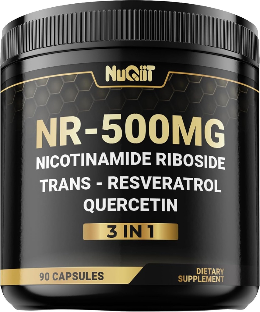 NAD + Supplement med Nicotinamid Riboside, Resveratrol, Quercetin - 90 Tæl - 90 dages forsyning