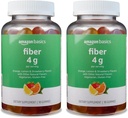 Grundlæggende (tidligere Solimo Fiber 4g Gummy - fordøjelsessundhed, Understøtter Regularitet, Orange, Lemon & Strawberry, 90 Gummies (2 per Serving) (Pack of 2)