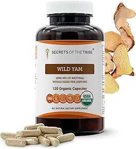 Secrets of the Tribe Wild Yam USDA Organic 120 Kapsler Budding124; Lavet med Organic Vegetar Kapsler og Responsible opdrættede Wild Yam (Dioscorea Villosa) Tørret rod (120 Kapsler)