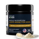 FIRE LEAF ROVER - Lions Mane Mushrooms for Dogs - Understøtter sunde hjerner og nervesystem hos hunde i alle aldre - Organic Whole Mushrooms - 3. part testet - 60 Day Large Dog Supply