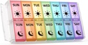 Ugentlig Pill Organizer 2 gange en dag ekstra stor 7 dag let fyld hurtig fyld Portable Fullicon AM PM Pill Box for tillæg, vitamin og medicin - (Patent Registreret)