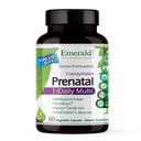 NØDSITUATIONER Prenatal 1- Daily Multi - Prenatal Multivitamin med Metyleret Folat, Jern, Whole- Food Blend & Mere - Soy- Free, Gluten- Free - 60 Vegetabilske kapsler