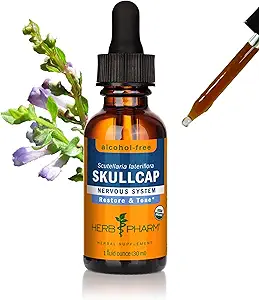 Herb Pharm Certified Organic Skullcap Liquid Extract for Nervous System Support, 1 Fl Oz