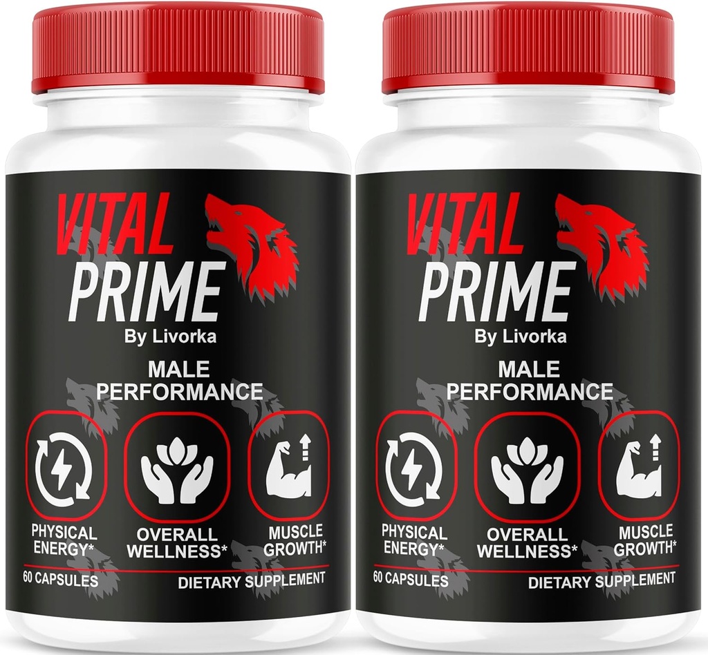 LIVORKA Vital Prime for mænd, Advanced Formel, Kosttilskud Support Kapsler til 2 måneder, pakke med 2