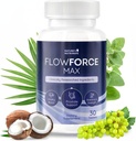 FlowForceMax Herbal Support - Natural Plant- Based Formel med Saw Palmetto Uddrag 124; 30 tyggetabletter, 1 måned Supply, Made in USA