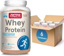 Jarrow Formulas Whey Protein med 18g protein, 3,8 g BCAA, & Glutamin, Kosttilskud til muskelfunktion & Inddrivelse Support, 32oz Chocolate Flavored Powder, Ca. 35 Day Supply, Pack af 6